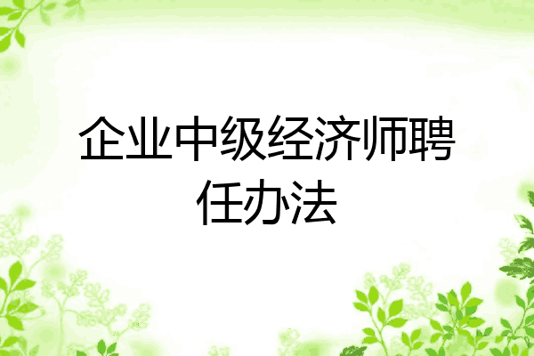 企业中级经济师聘任办法