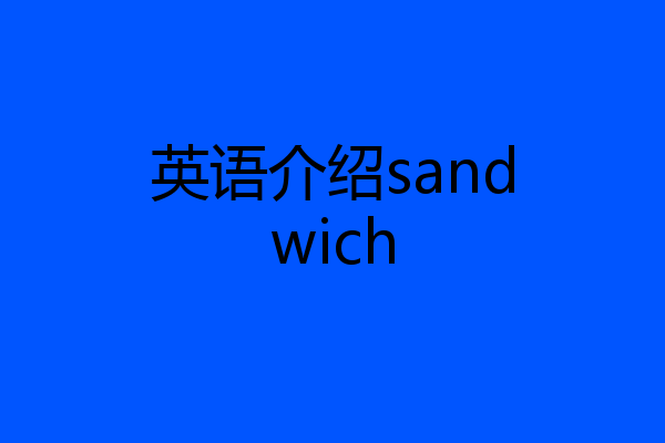 英语介绍sandwich