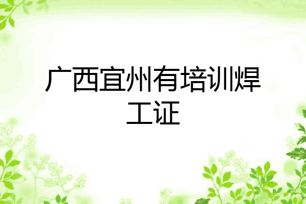 广西宜州有培训焊工证