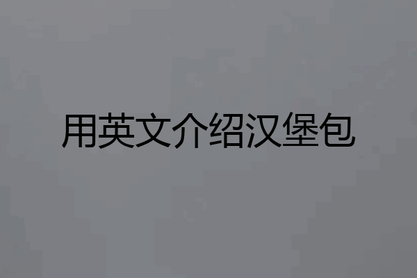 用英文介绍汉堡包