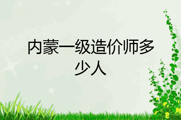内蒙一级造价师多少人
