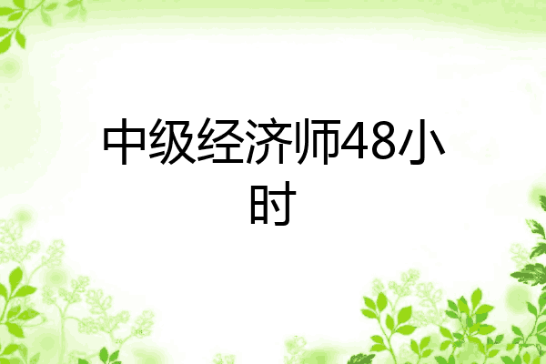 中级经济师48小时