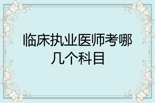 临床执业医师考哪几个科目