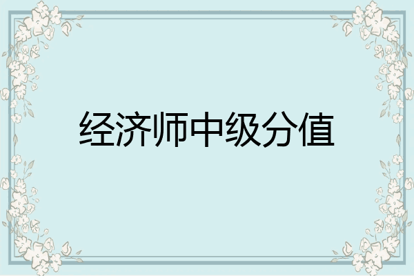 经济师中级分值