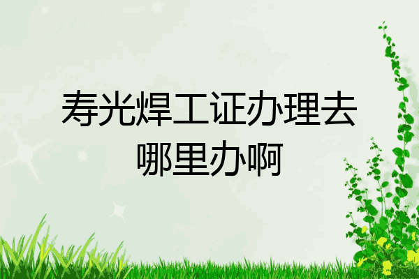 寿光焊工证办理去哪里办啊