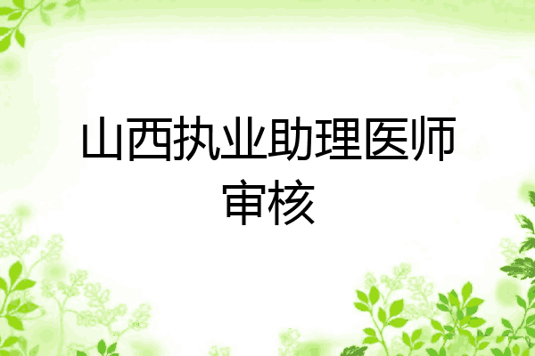 山西执业助理医师审核