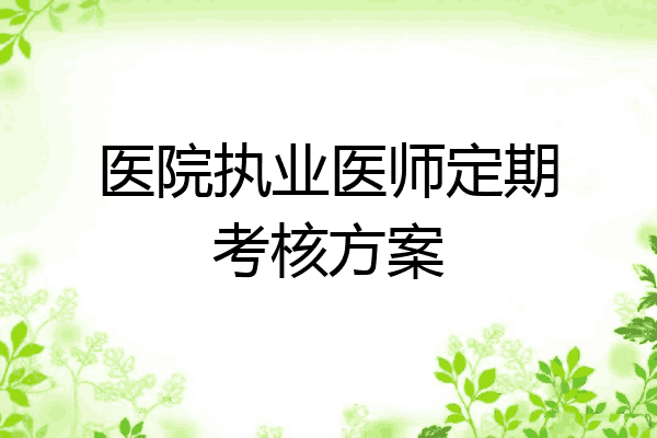 医院执业医师定期考核方案