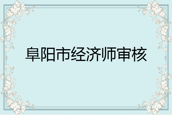 阜阳市经济师审核