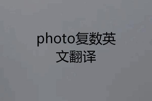 photo复数英文翻译