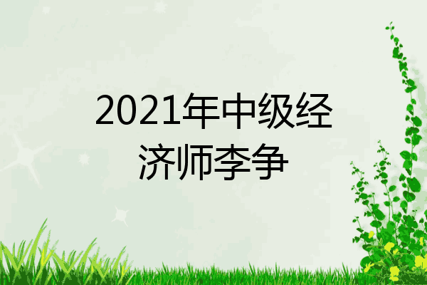 2021年中级经济师李争