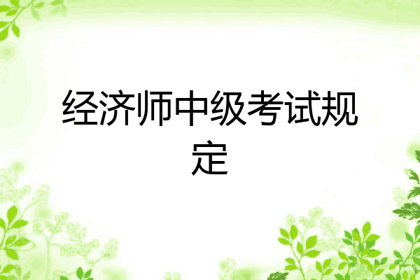经济师中级考试规定