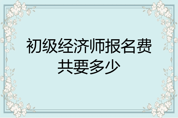 初级经济师报名费共要多少