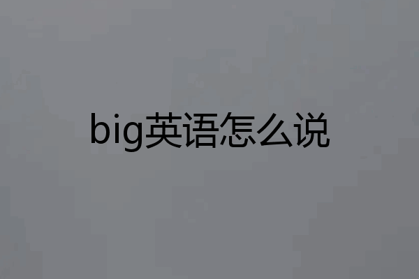big英语怎么说
