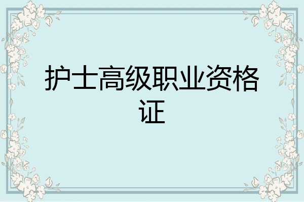 护士高级职业资格证