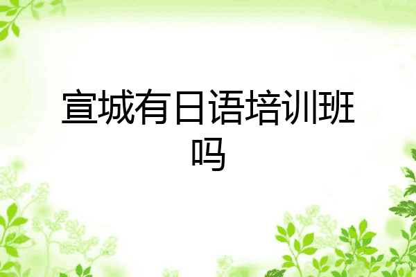 宣城有日语培训班吗