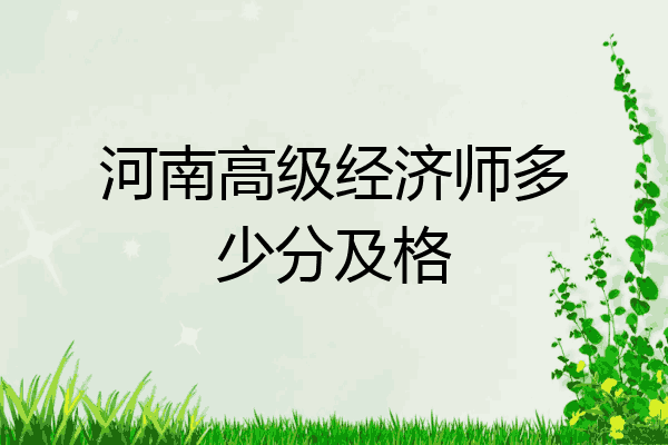 河南高级经济师多少分及格