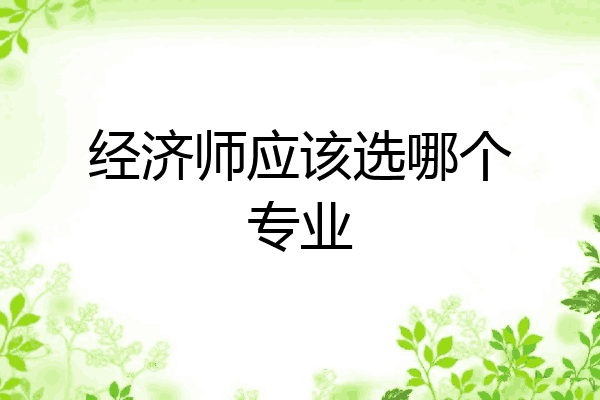 经济师应该选哪个专业