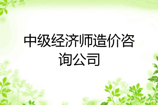 中级经济师造价咨询公司