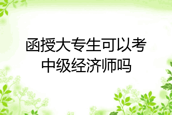 函授大专生可以考中级经济师吗