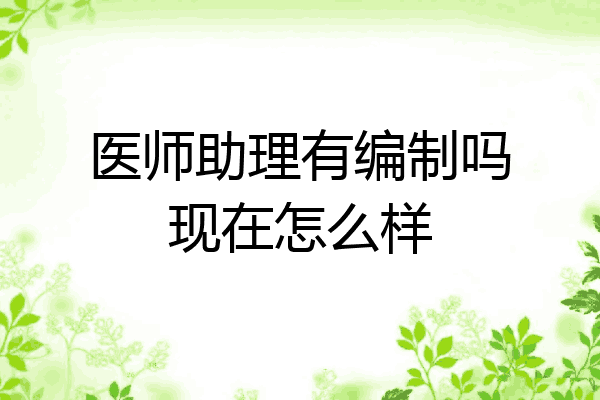 医师助理有编制吗现在怎么样