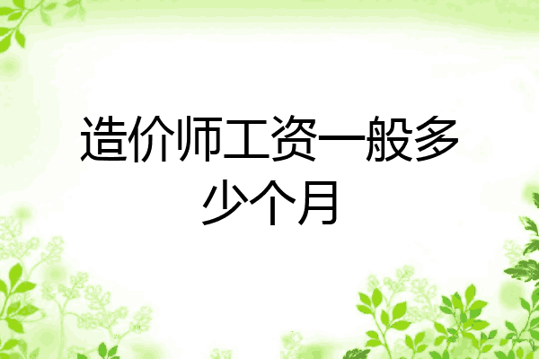 造价师工资一般多少个月
