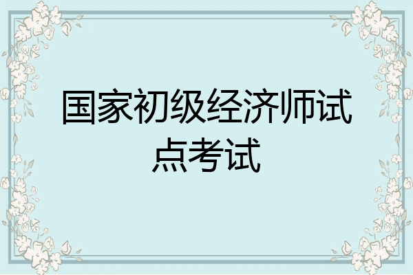 国家初级经济师试点考试