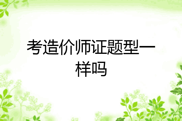 考造价师证题型一样吗