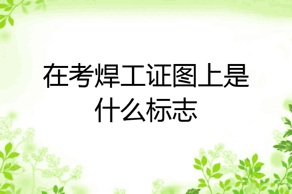 在考焊工证图上是什么标志
