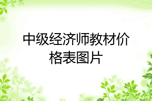 中级经济师教材价格表图片