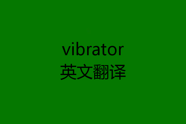 vibrator英文翻译