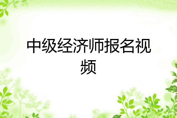 中级经济师报名视频