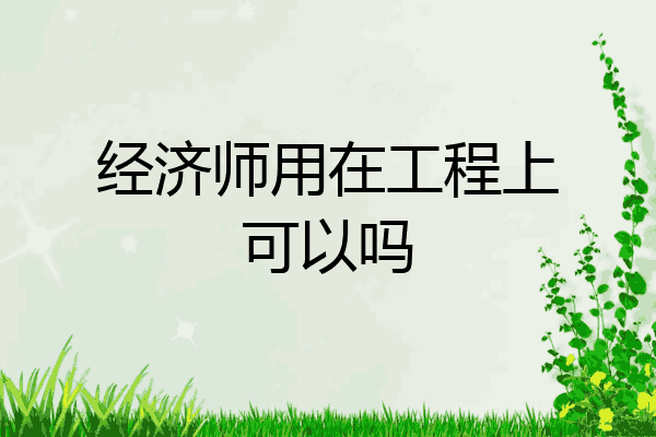 经济师用在工程上可以吗