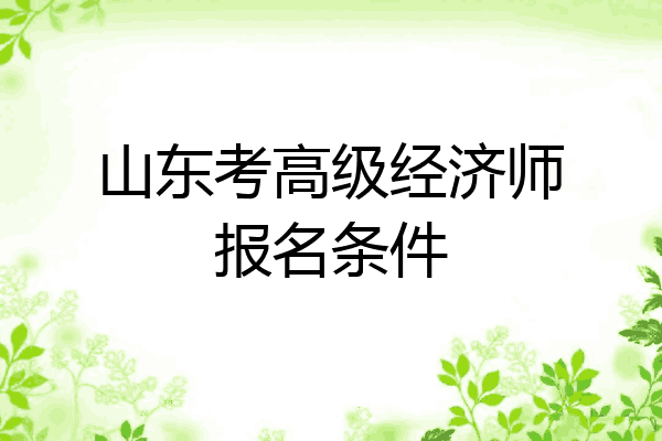 山东考高级经济师报名条件