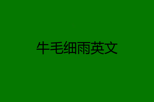 牛毛细雨英文