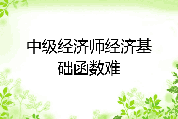中级经济师经济基础函数难