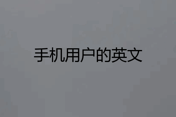 手机用户的英文