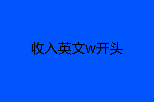 收入英文w开头