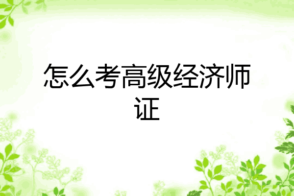 怎么考高级经济师证