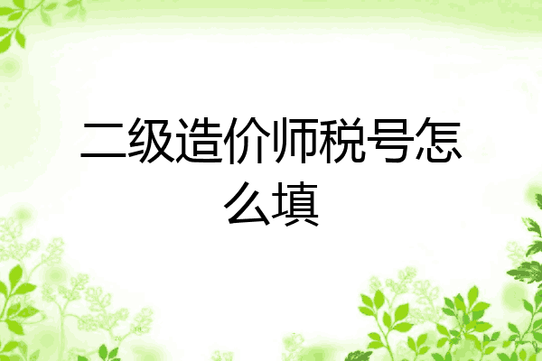 二级造价师税号怎么填