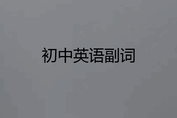 初中英语副词