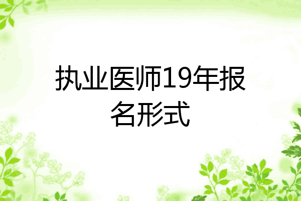 执业医师19年报名形式