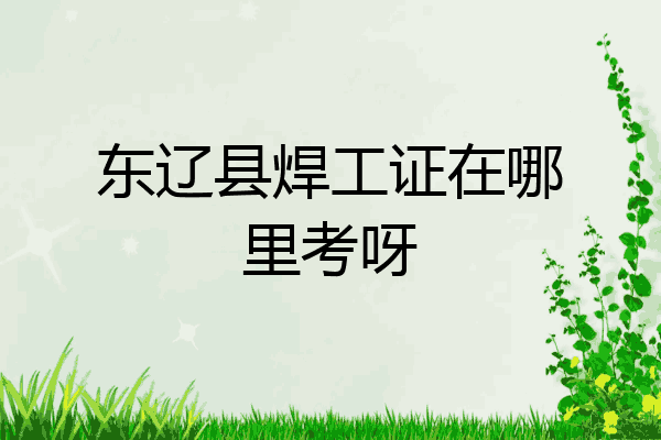 东辽县焊工证在哪里考呀
