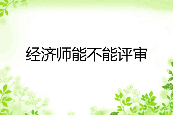 经济师能不能评审