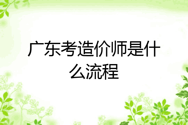 广东考造价师是什么流程