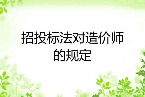 招投标法对造价师的规定