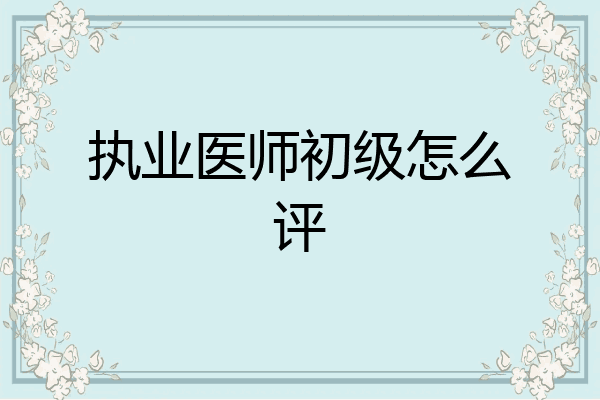 执业医师初级怎么评
