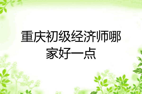 重庆初级经济师哪家好一点