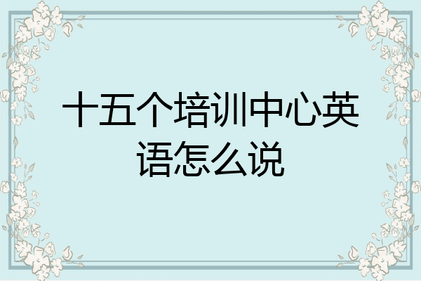 十五个培训中心英语怎么说