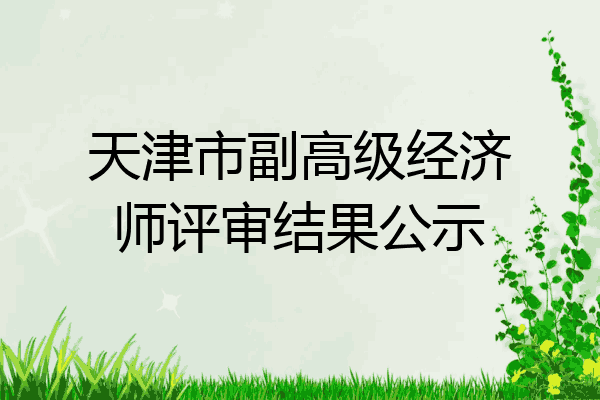 天津市副高级经济师评审结果公示