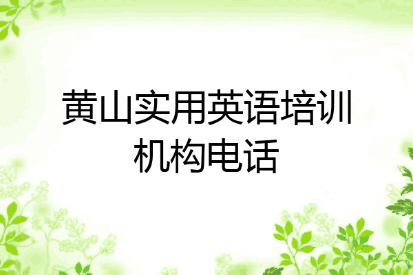 黄山实用英语培训机构电话
